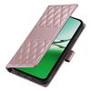 For Oppo Reno14 F 5G Case Rhombus Stitching Wallet Stand Leather Phone Cover with Long/Short Strap