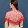 Atmungsaktive Blumenspitzen-Schals Elegante Spitze Blumenquasten Spitze Kopfschal Kopftuch Damen Hochzeit