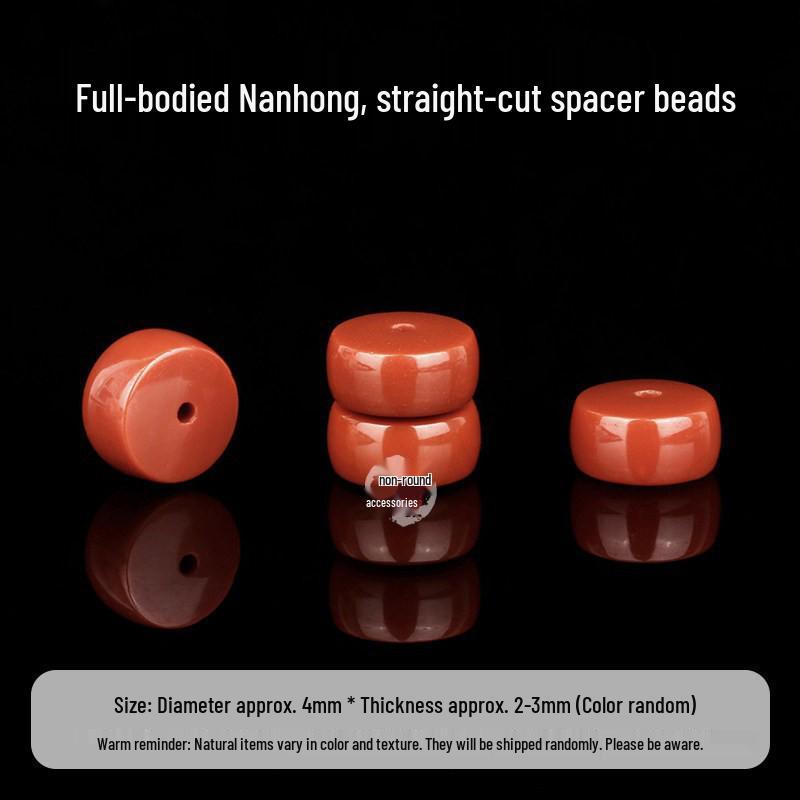 Natural NanHong Agate Bracelet with Gold Diamond Star and Moon Accents - DIY Cultural Bead Accessories