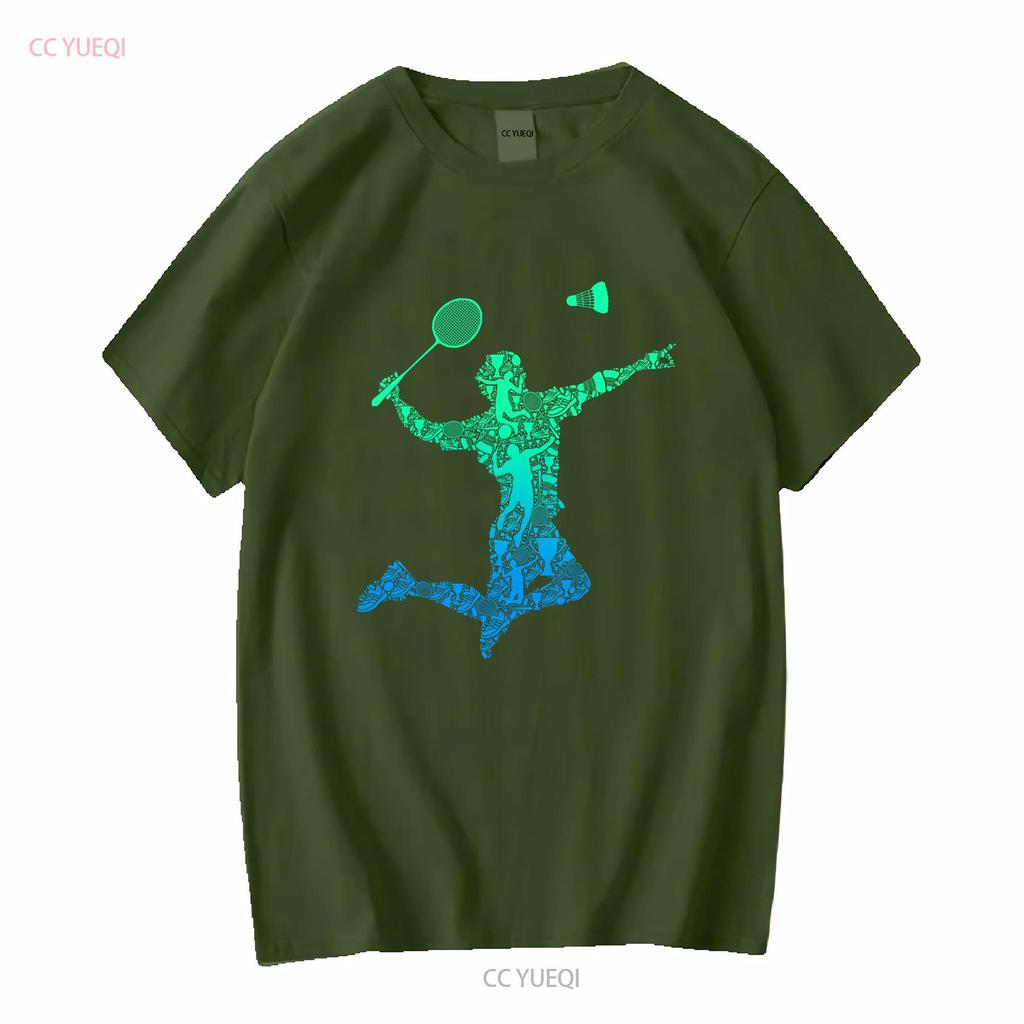 Badminton Player Shuttlecock Boys Kids Men Youth T shirt vintage Washed Unisex designer clothes Casual Stylish