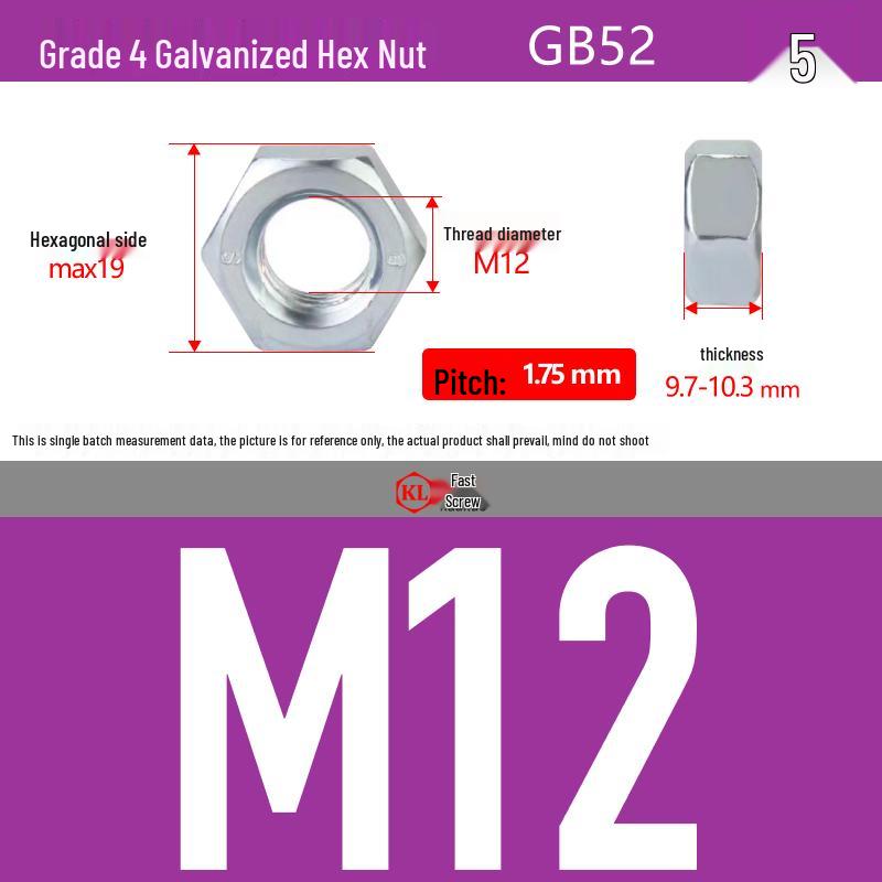 Galvanized Hex Nuts, Flat Washers, Spring Washers in M2-M48, Blue and White Zinc Coated