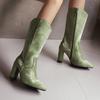 Women's High-heeled Short Boots Autumn and Winter New Simple Temperament Pointed Thick Heel Large Size Boots