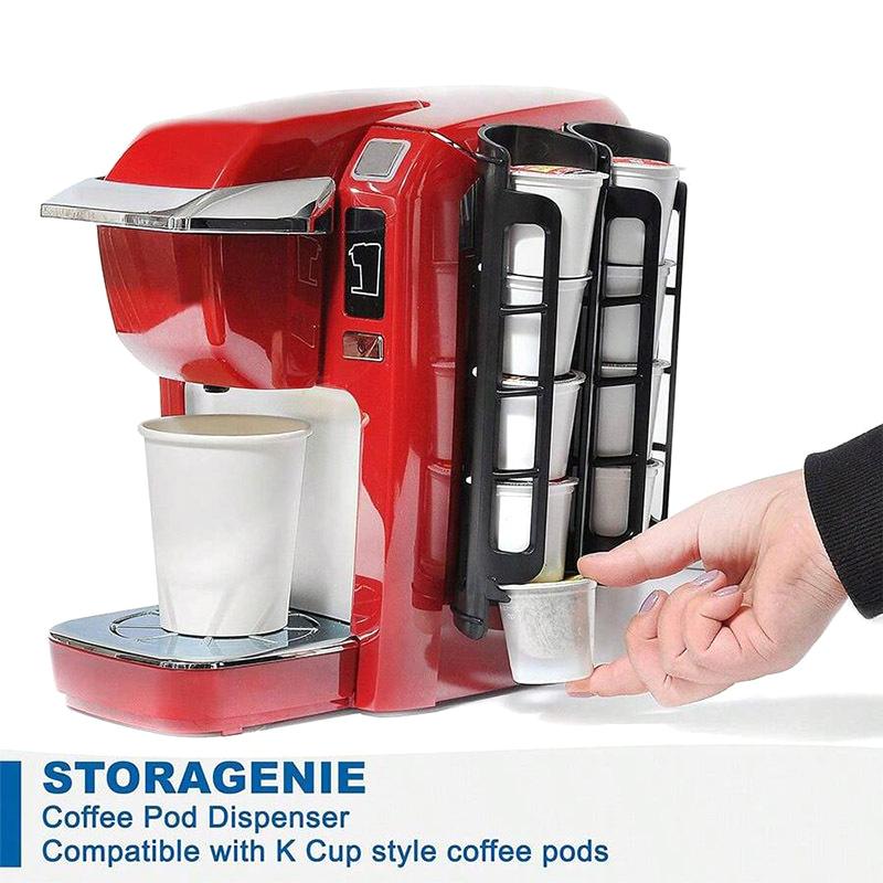 2Pcs Coffee Pod Holder Space Saving K-Cup Pod Storage Organizer Compatible With Keurig Coffee Makers Dual-Compartment Organizer