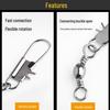 Stainless Steel B-Type Pin Swivel Connector Fishing Lure Accessories