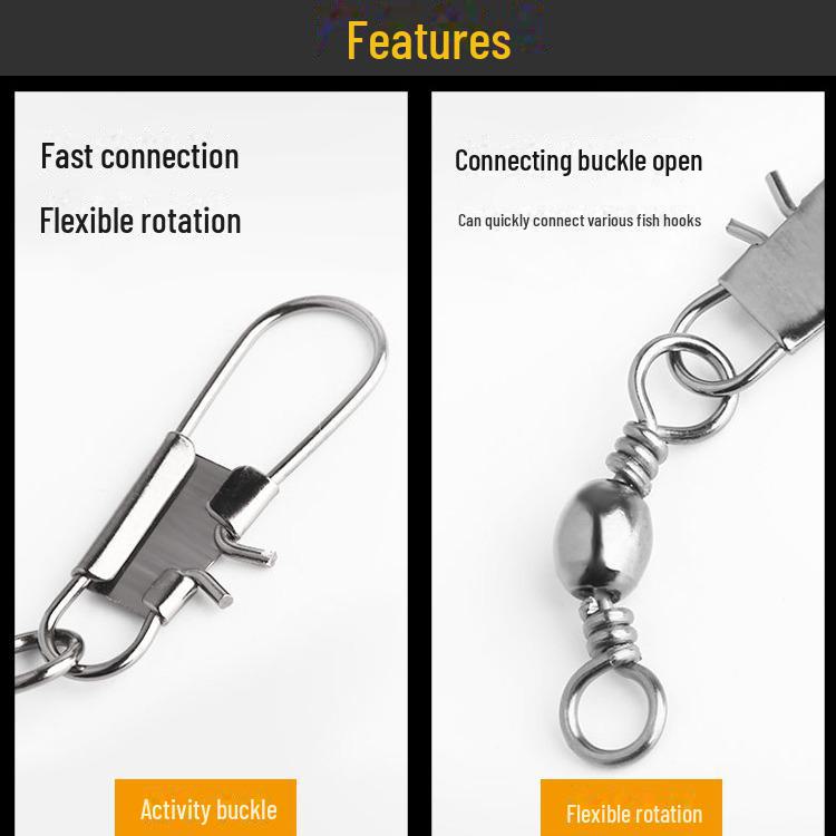Stainless Steel B-Type Pin Swivel Connector Fishing Lure Accessories
