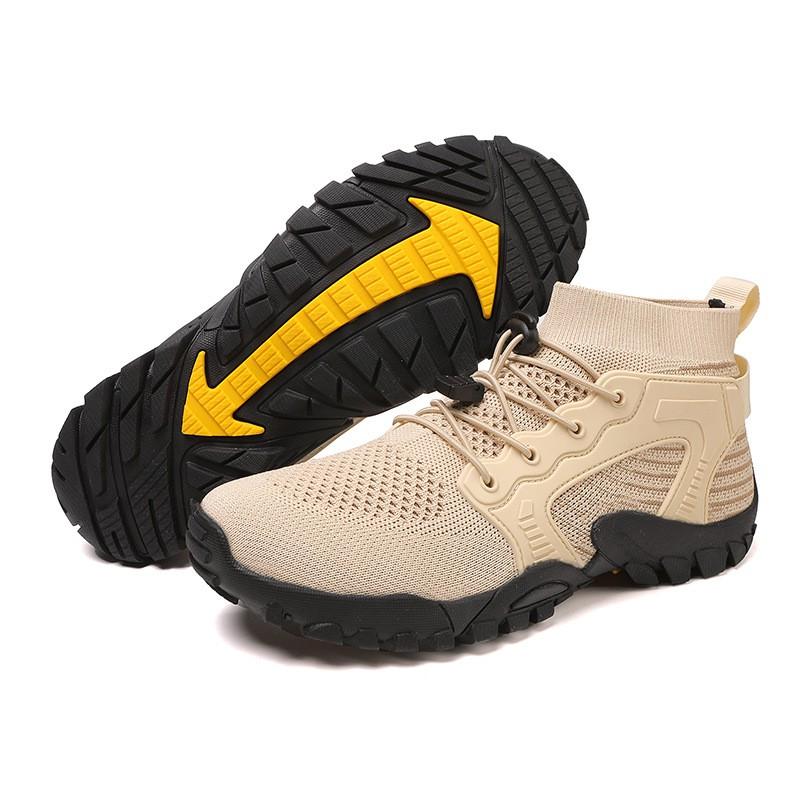 Mens Outdoor Hiking Shoes Breathable Slip Resistant Trail Walking Boots Water Friendly Trekking Footwear