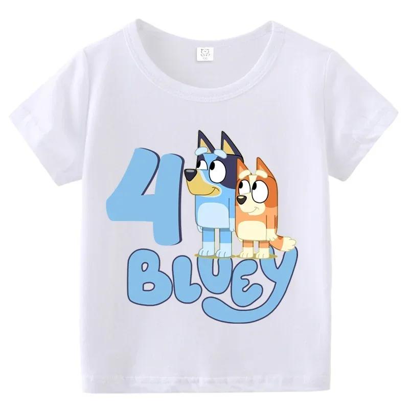 1-9 Years Birthday Girls Boys Cartoon Print T-shirt Cartoon Dog Cute Kids Clothes Summer Children T-Shirts