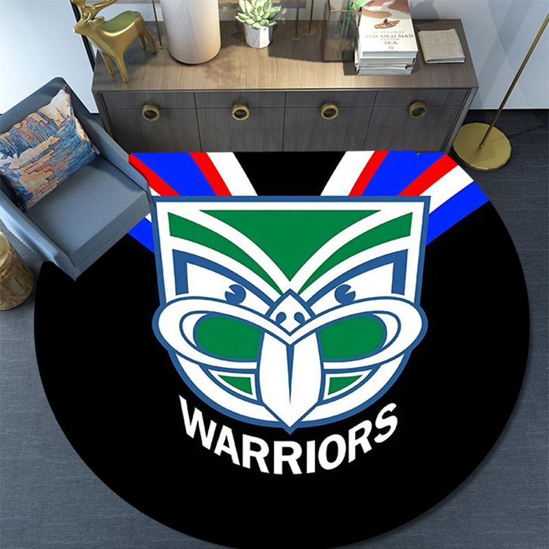 New Zealand Warriors,Round Area Rug,Carpet Rug for Living Room Bedroom Sofa Playroom Decor,Non-slip Floor Mat