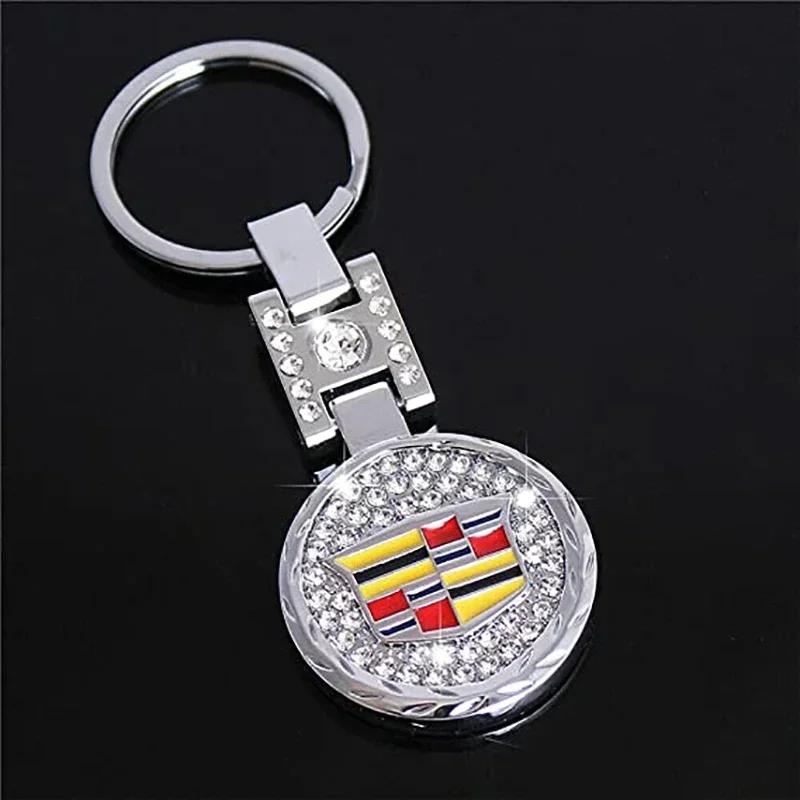 Diamond Metal Car Key Ring Buckle Keychain Case for Cadillac CTS CT5 CT6 XT5 ATS SRX XTS STS Escalade BLS Auto Accessories