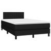 3140203 vidaXL Lit à sommier tapissier avec matelas Noir 120x200 cm Tissu
