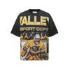2025 Amerikanische trendige Marke Vall gewaschen alt bedrucktes kurzärmeliges Hip-Hop lockeres Streetwear-T-Shirt für Männer und Frauen