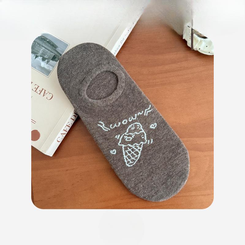 Women's Summer Thin Invisible Shallow-mouthed Short Socks, Silicone Anti-slip and Non-dropping Heel Socks, Cotton Socks