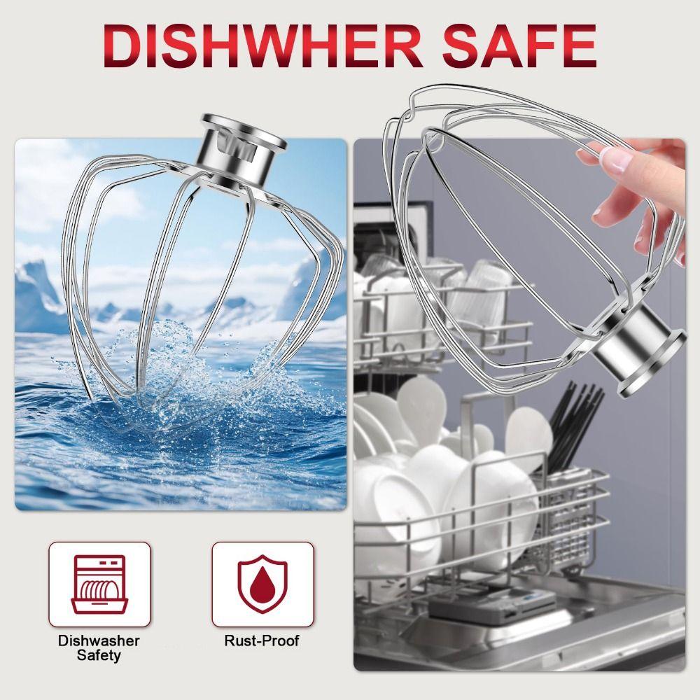 4.5 Quart 5 Qt Whip Attachment Heavy Duty Heavy Cream Beater Balloon Whisk for K45WW Mayonnaise
