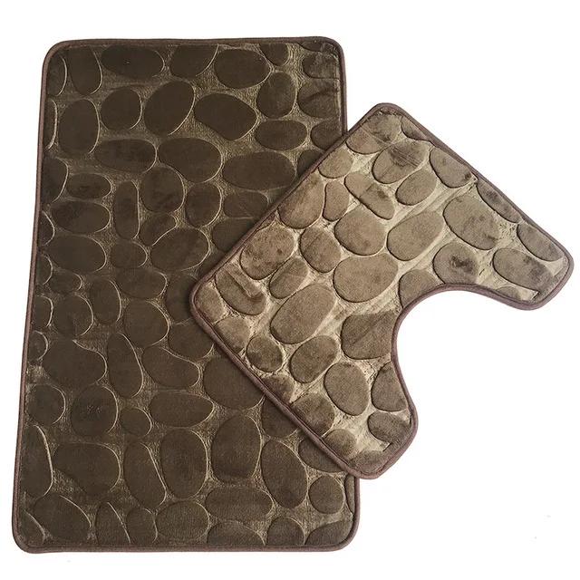 3-Piece Bathroom Rug, 2-Piece Anti-Slip Soft Bath Mat, Shower Mat Set, Toilet Cover, Floor Mat