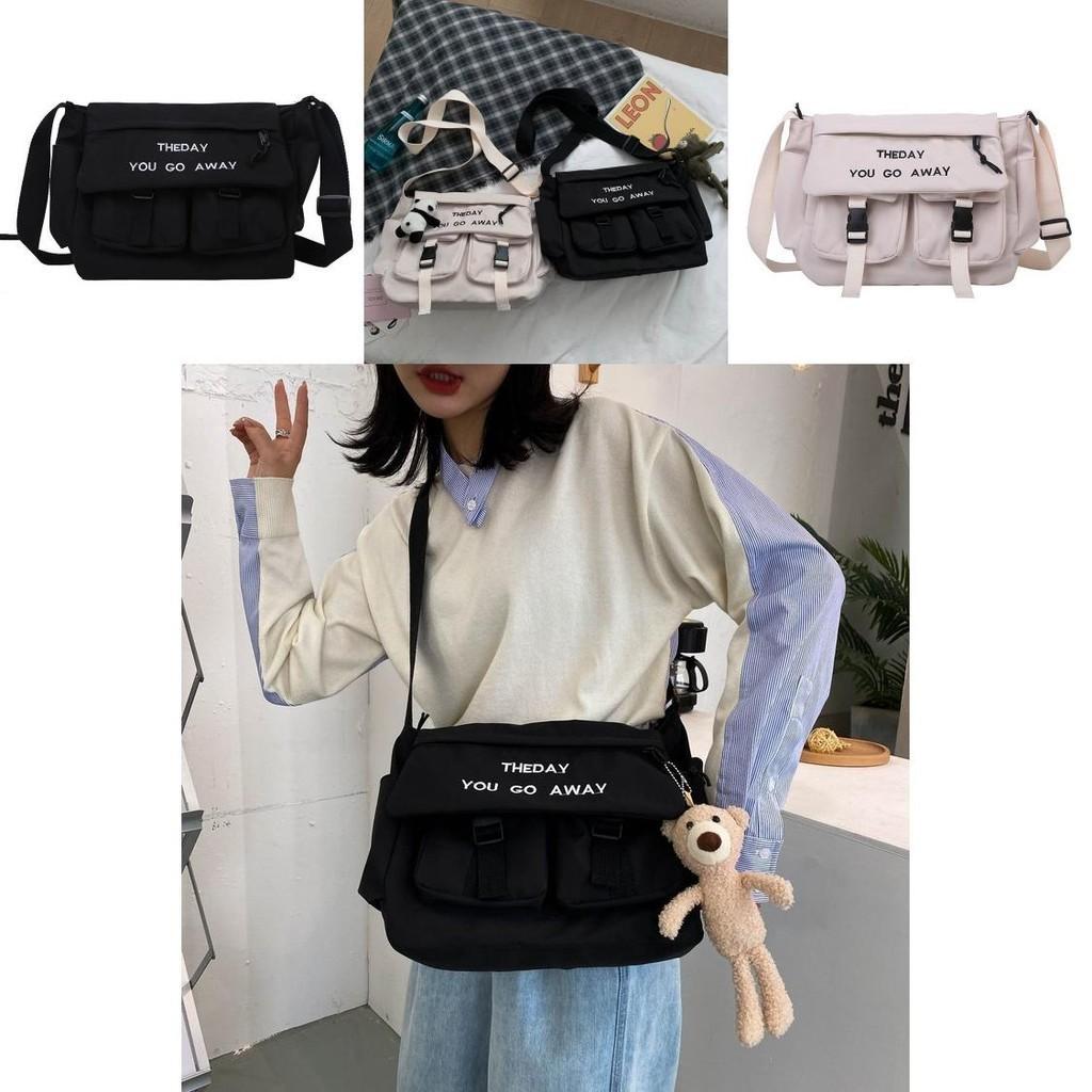 Trendy Casual Nylon Canvas Crossbody Bag For College Girls With Large Space