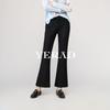Yalida Women's Elastic Black Slim Fit Flared Cropped Pants