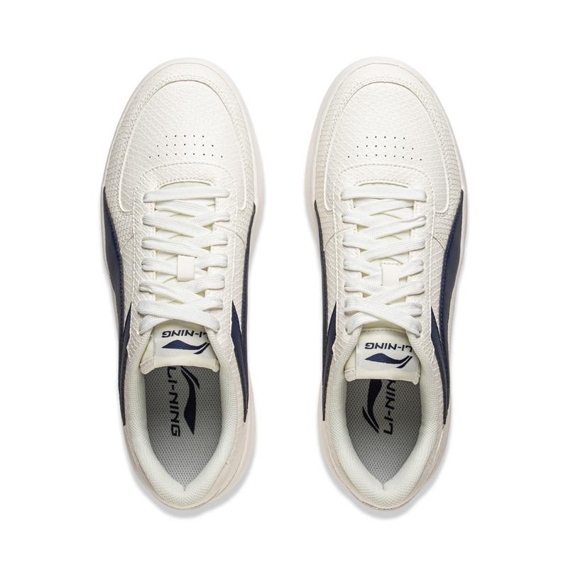 New LiNing Anti-Slip And Wear-Resistant Lightweight Low-Top Casual Shoes Men's White Blue AGCV141-2