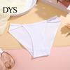 Cotton Panties Women Hollow Out Thread Solid Color Low Waist Small Hoop Decor Bikini Elastic Underpants for Daily Wear And Home Sleep Underwear
