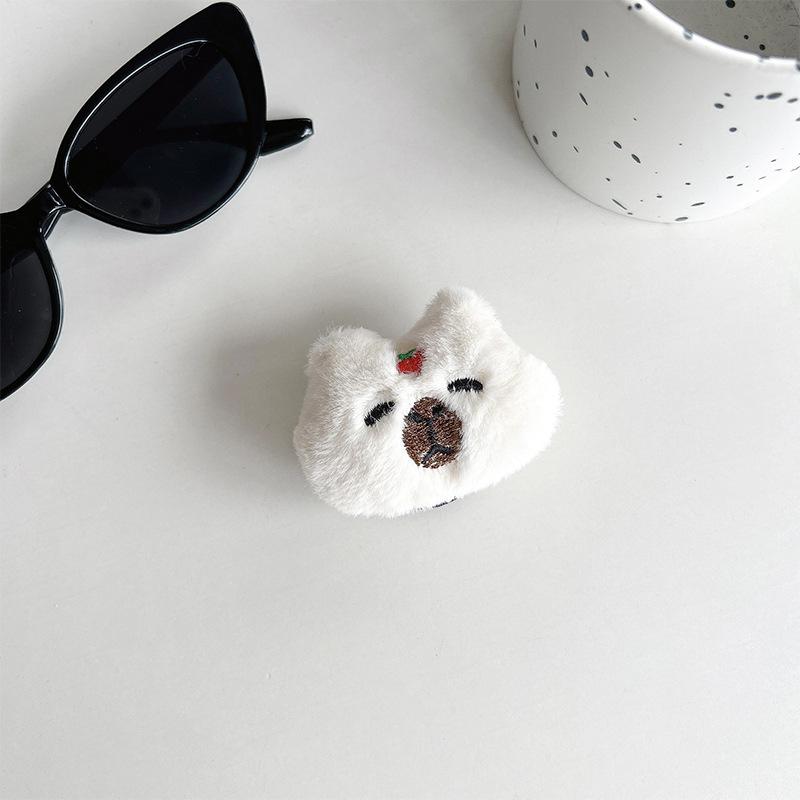 Plush Doll Mobile Phone Airbag Bracket Back Sticker Retractable Desktop Support Frame Cute Capybara Ring Buckle