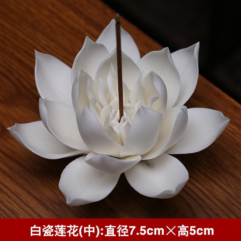 Ceramic Incense Burner Lotus Incense Plug Home Indoor Incense Table Incense Holder Line Incense Zen Decoration Ornaments