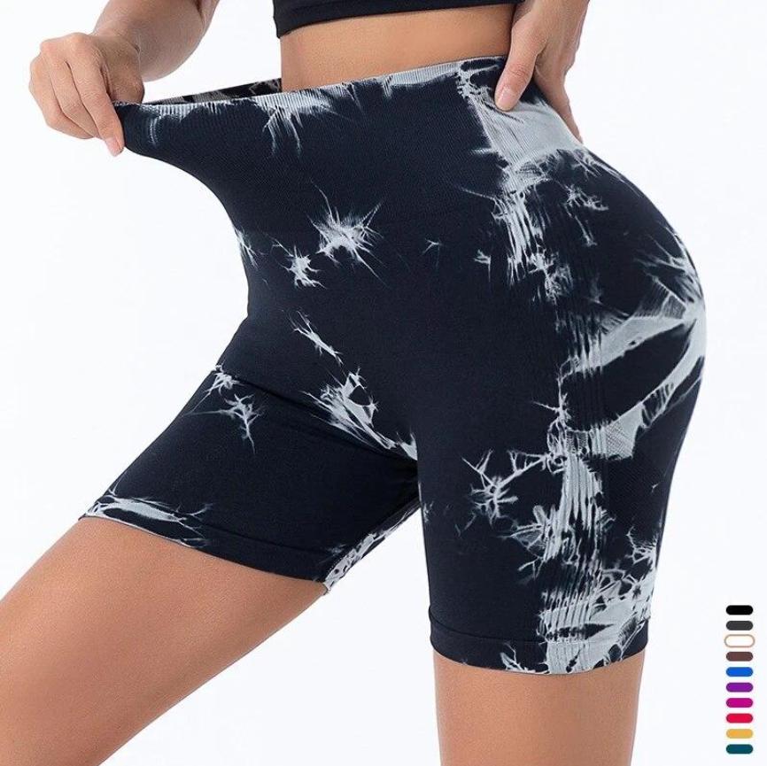 Women's tie dye shorts, with a cinching and lifting effect, provide a comfortable and snug fit, suitable for fitness and daily wear.