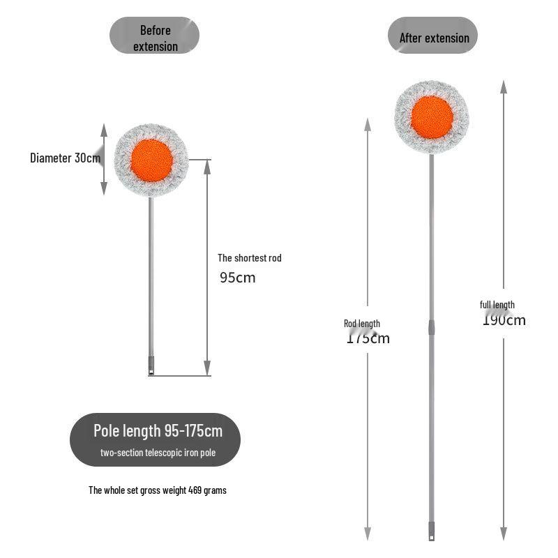 Golden Rabbit Sunflower Chenille Mop for Car, Wall, or Ceiling Cleaning