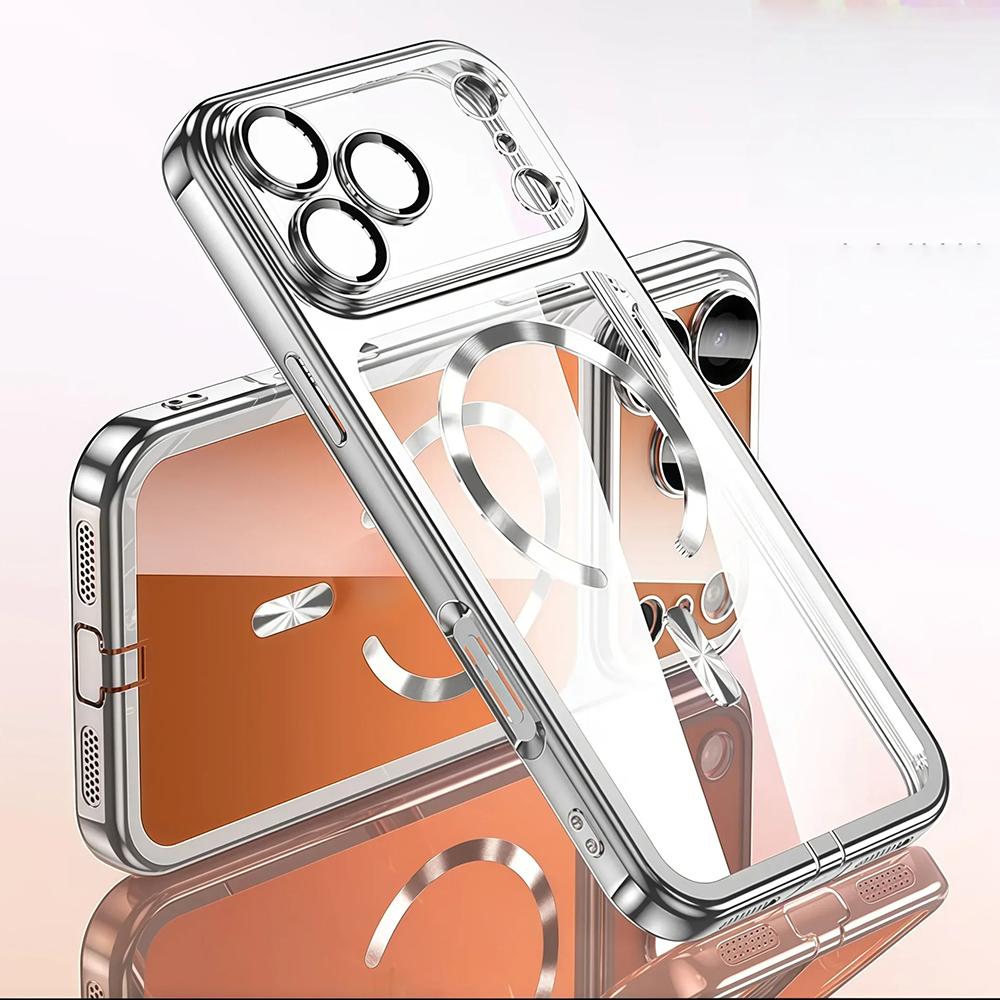 Plating Magnetic Phone Case For For Iphone 17 16 1 14 13 Pro Max 17Pro 17 For Lens Protector Cases Transparent Cover