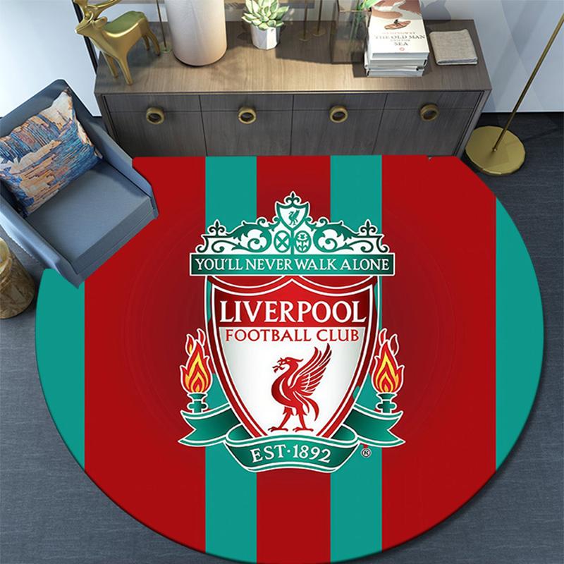 Liverpool Football Club2 Runde Teppich, Teppich für Wohnzimmer Schlafzimmer Sofa Spielzimmer Dekor, Rutschfeste Bodenmatte