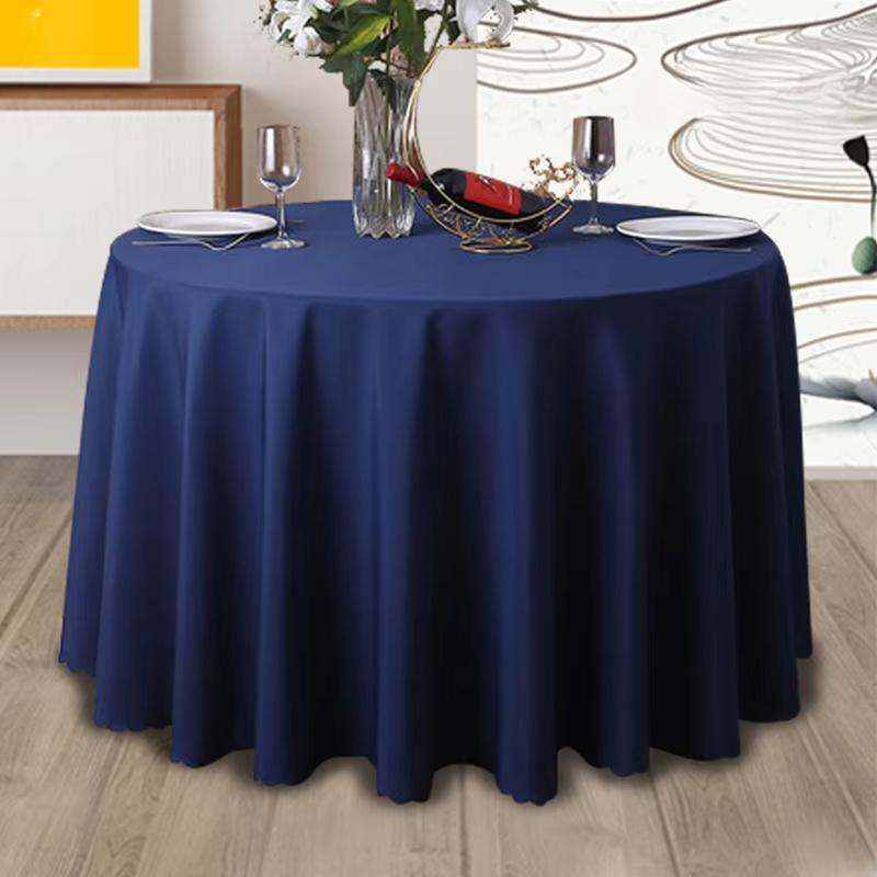 Solid Round Polyester Tablecloth for Wedding Banquet Birthday Party Holiday Celebration Hotel Event Decoration