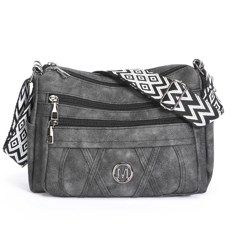 Umhängetasche Mehrfachfächer Weiches Leder Damentasche Muttertasche