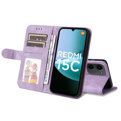 For Xiaomi Redmi 15C 4G (Global) (171mm)/Poco C85 4G (171mm) Leather Wallet Cases Skin Touch Phone Cover Stand with Strap