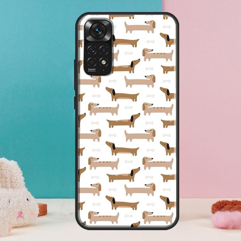 Cartoon Dachshund Dog Case For Xiaomi Redmi Note 14 13 12 Pro 11 9 10 9S 10S 11S 12S Redmi 14C 13C 10C 12C Cover