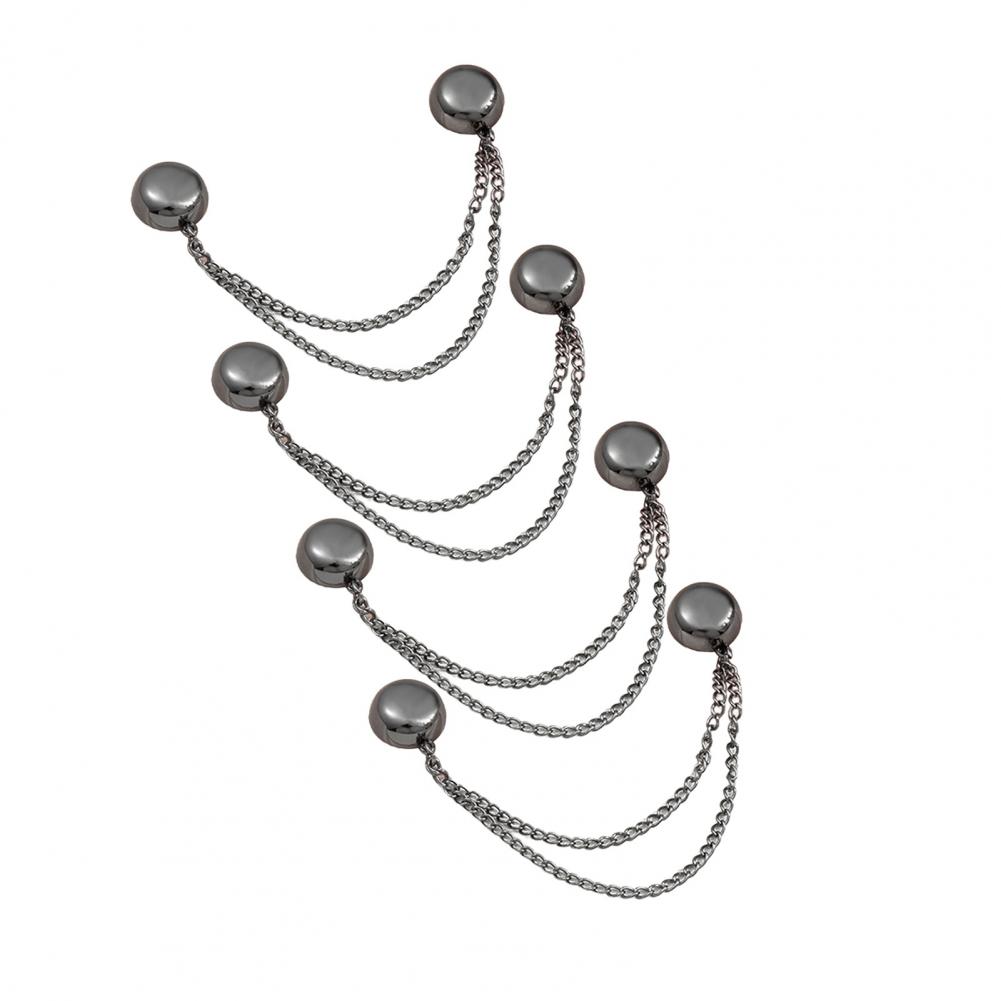4 Pcs Magnetic Clothing Clips Multi-Function Pinless Brooch Shawl Clips Strong Magnetic Buckle With Chain For Women Clothes