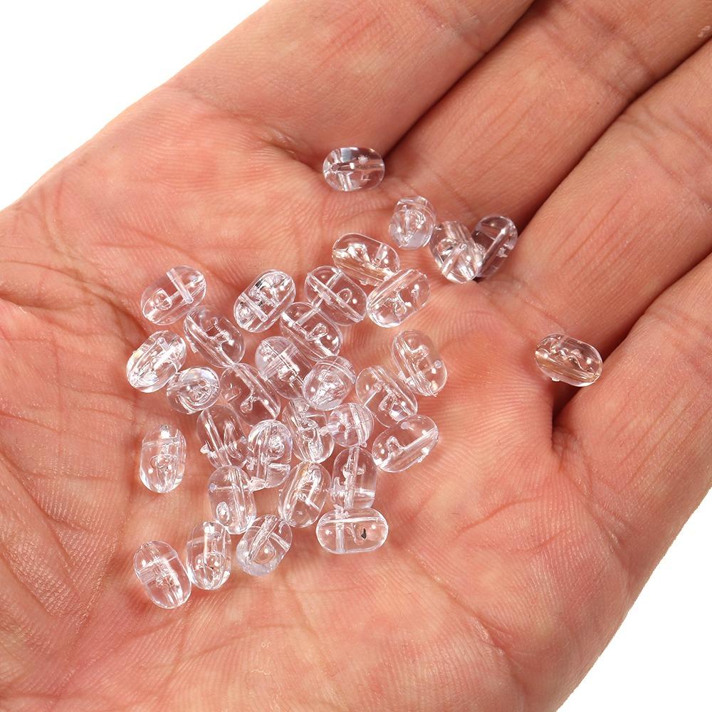 200PCS Oval Shape Fishing Bait Stopper Beads Transparent Bait Stopper Beads  Sea Fishing