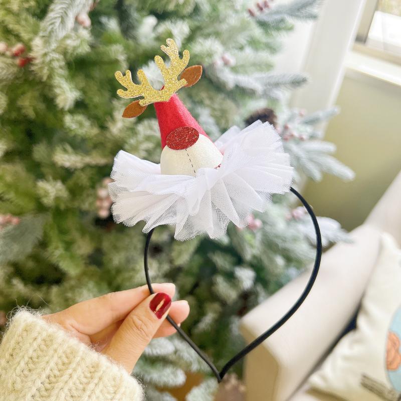 Christmas Hairband Hair Accessories New Deer Horn Bow Headwear Christmas Festival Sweet and Cute Headband Accessories