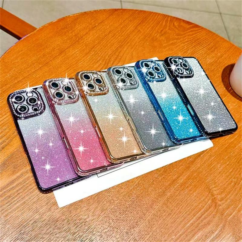 Brokatowe Błyszczące Etui na iPhone 16 15 Pro Max 14 Plus 13 12 Pokrowiec Samsung Galaxy S25 Edge S23 Ultra S24 FE A56 A36 A26 A16 A55 A35 A25 A15 A54 A34 A14