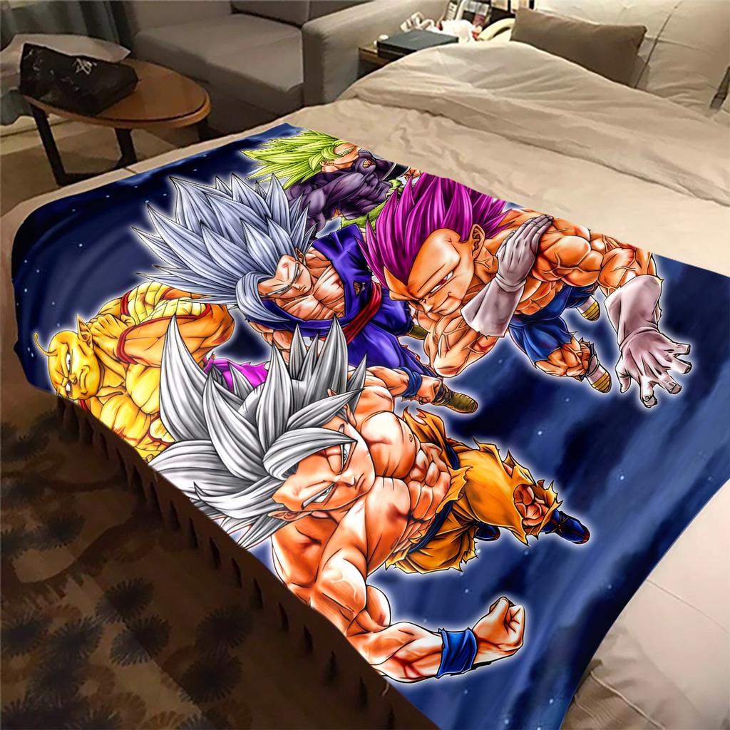 1PC Dragon Ball Super  Print Flannel Blanket, High quality All Seasons, Home Decor, Warmth and Comfort, Perfect for Christmas Gifts