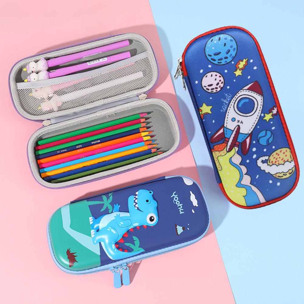 Fashion Cartoon 3D Stationery Box Waterproof Children Pencil Case Kids Pencil Bag With Dual Zip For Boys Girls School Gift