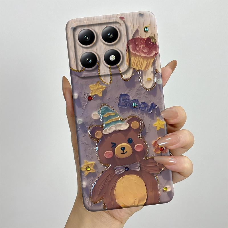 For Xiaomi 14T Pro Phone Case 14Tpro Soft Silicone TPU Sweet Painted Casing Cartoon Printed Shockproof Protective Back Cover