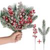 Rote Beeren Weihnachten Künstliche Kiefernzweige Grünzeug Blätter Künstliche Kiefer Heimdekoration