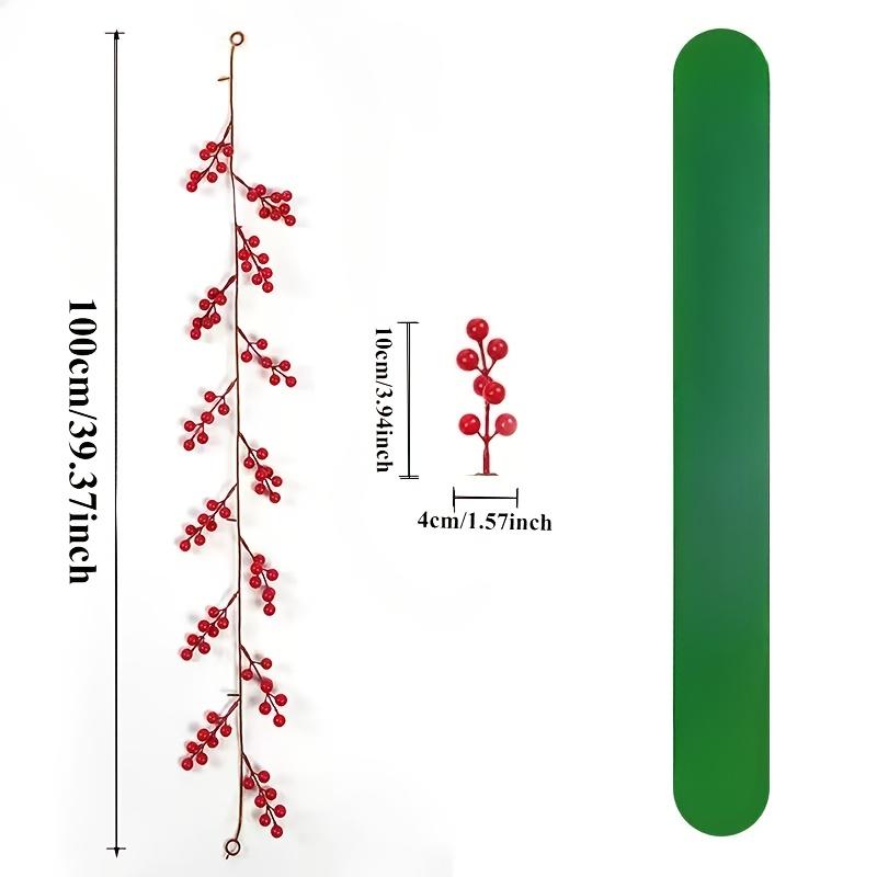 1PC 39.37 Inch Faux Cranberry Wreath - Versatile Fake Holly Vine for Home Decor