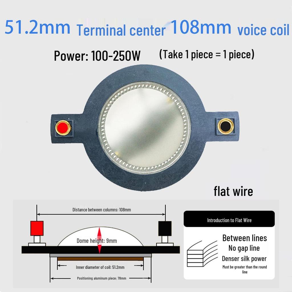 High-Frequency Speaker Voice Coil Diaphragm for 25-75 Core, Round Flat Wire Horn Repair