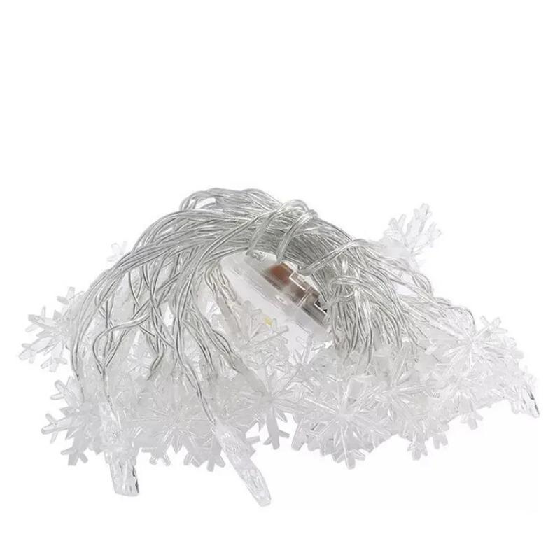 Christmas Snowflake String Lights, Waterproof Battery-Powered String Lights, Garden and Bedroom Decoration, Festival Lighting USB Powered