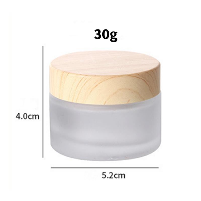 Pot en Verre Givré Vide Mini 5-50g Pot Pot Cosmétique Maquillage Couvercle Intérieur Crème Visage Baume à Lèvres Contenant de Stockage Scellé Bouteilles Rechargeables