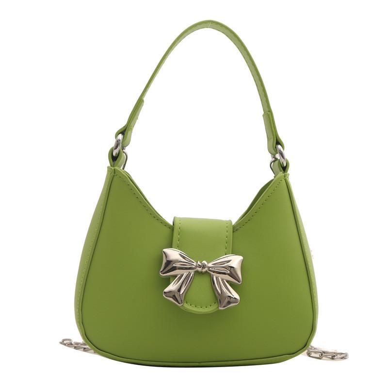 Fashionable 2024 Women's Shoulder Bag Adorable Bow Crescent Design Trendy