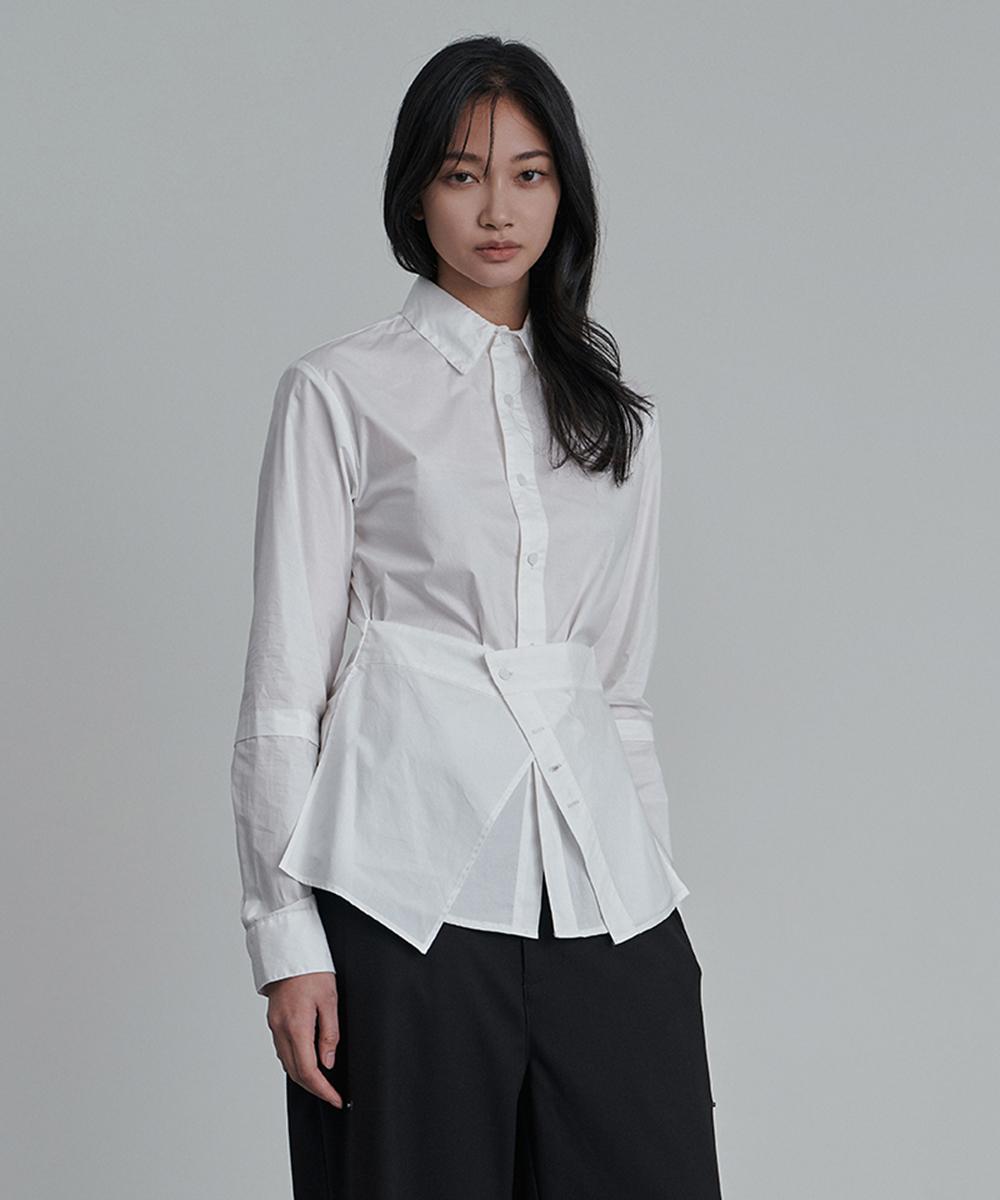 Iye Structured Layered Slim Shirts White Note/S
