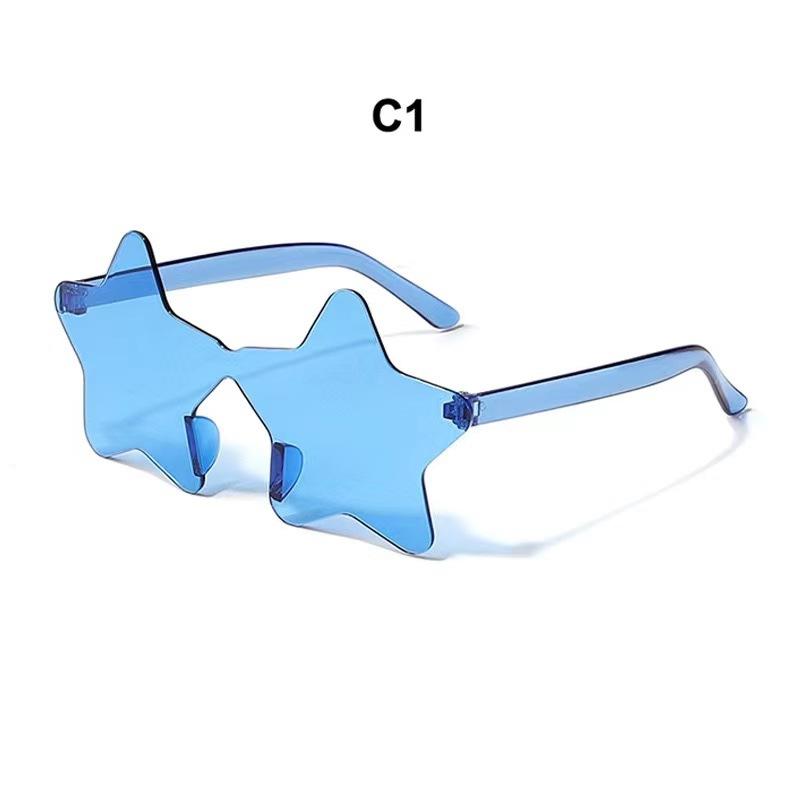 New Borderless Five-Pointed Star Sunglasses Women'S Brand Designer Candy Color Sun Glasses Men'S Outdoor Hip-Hop Eyewear Uv400