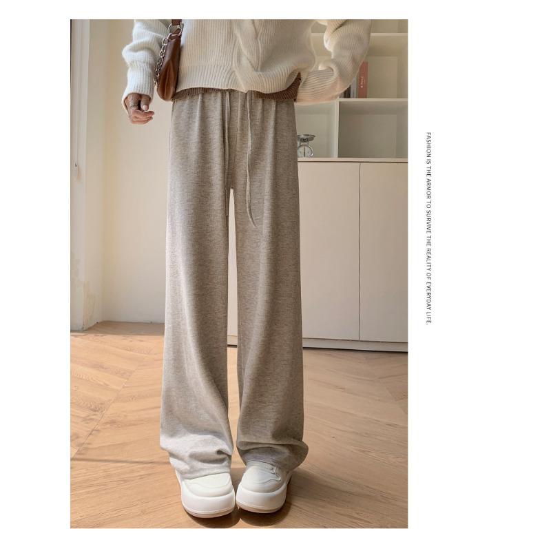 

Широкие брюки женские осенне-зимние новые узкие мягкие вощеные повседневные прямые брюки с высокой талией XL