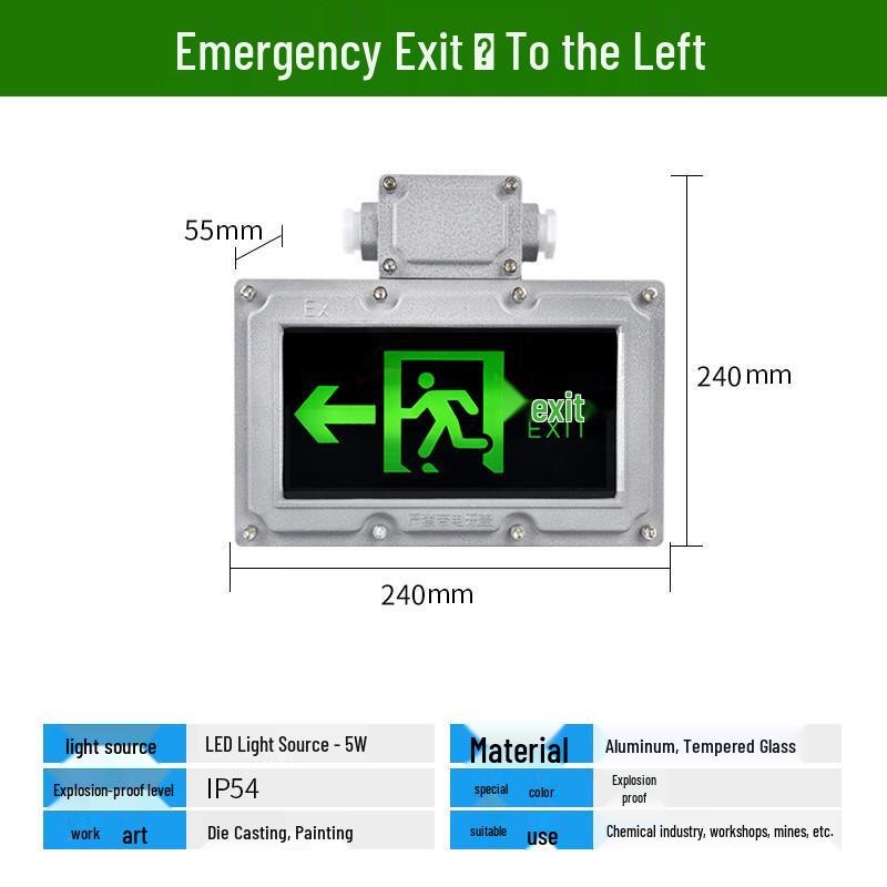 UOSU Explosion-Proof Emergency Exit Sign Light