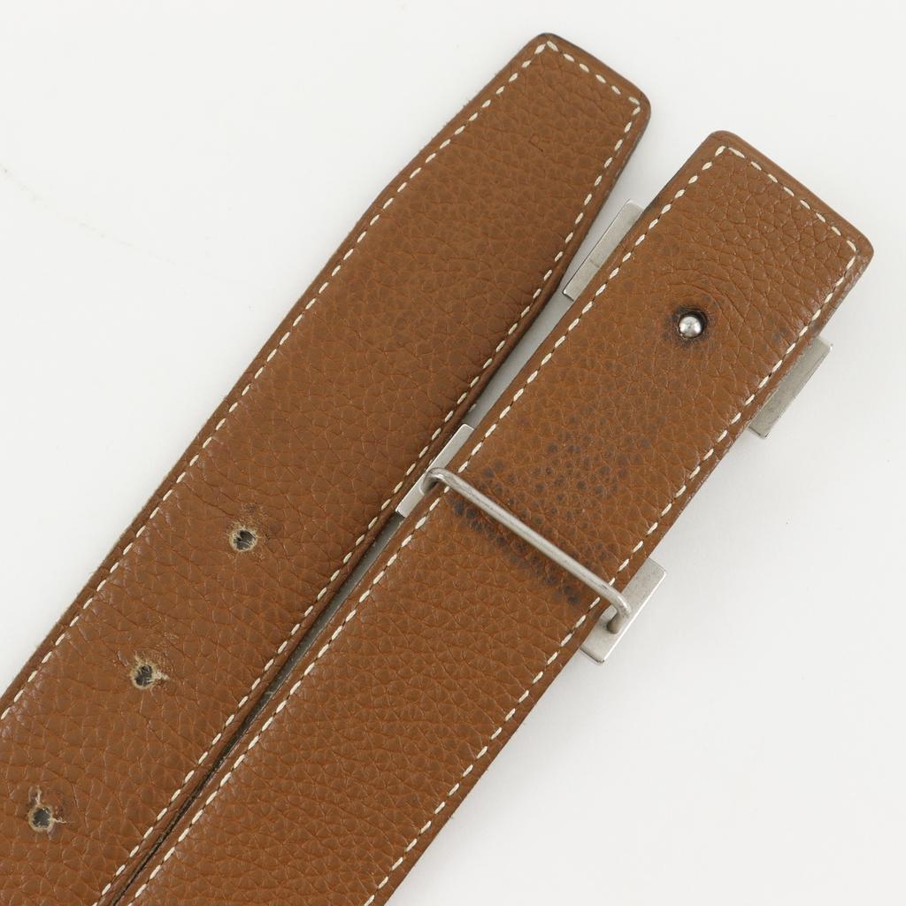 Hermes H Belt 85 Belt Reversible Black / Brown Calfskin Unisex Used